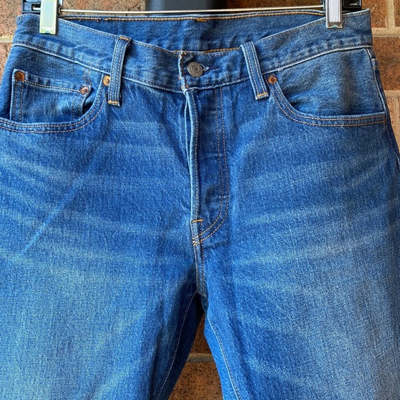 Levi's Blue 501 Frayed Hem Jeans - Picture 8 of 11